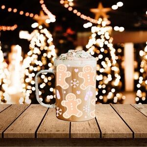 Pink Gingerbread Glass Mug